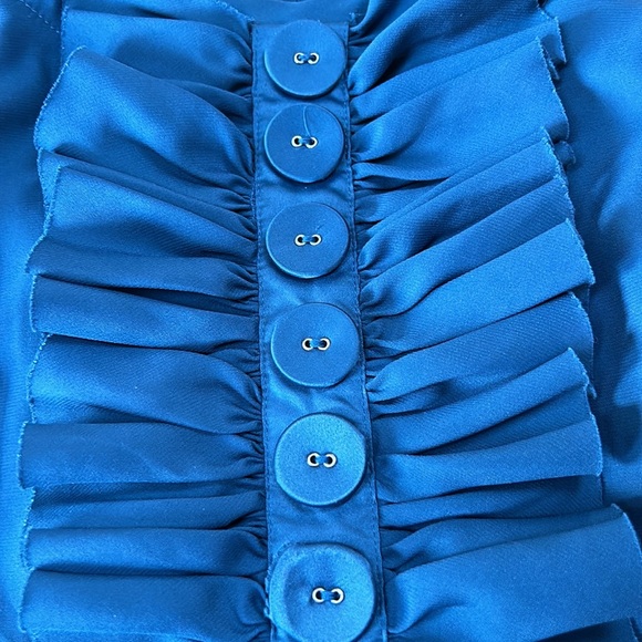 XXi jadestone blue mini dress with ruffle details.  Great condition. Size Small - Picture 3 of 13